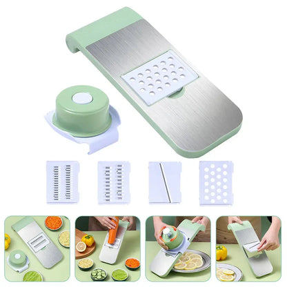 Kitchen Vegetable Cutter with Stainless Steel Blade 4-in-1 Slicer Grater Hommart