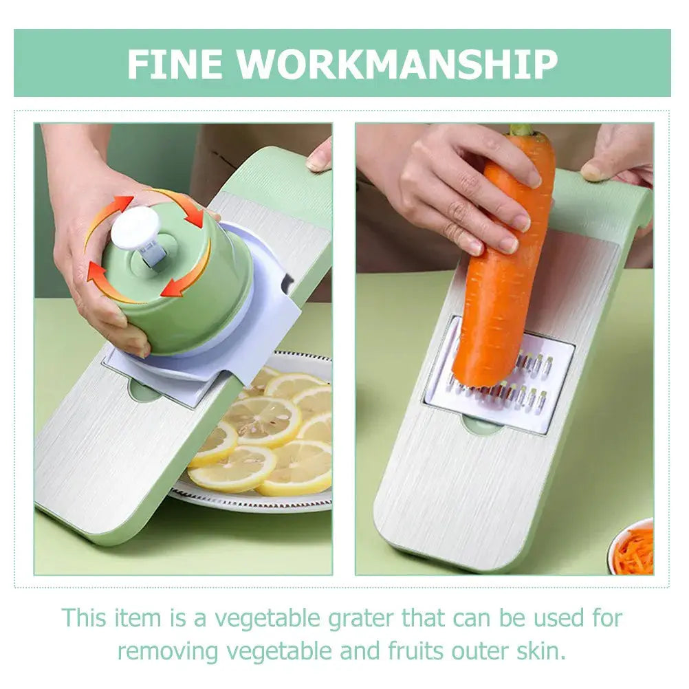 Kitchen Vegetable Cutter with Stainless Steel Blade 4-in-1 Slicer Grater Hommart