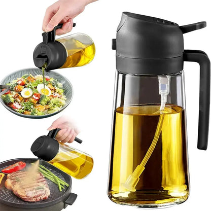 2 in 1 Oil Dispenser-Oil Sprayer,Oil Sprayer for Cooking,Food-grade 470ML Hommart