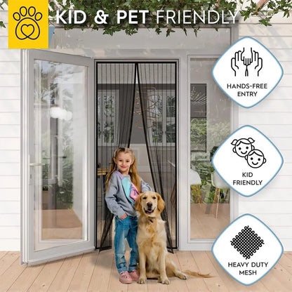 Magnetic suction door curtain, magnetic strip, mosquito proof handmade magnetic soft yarn door curtain Hommart