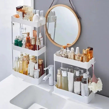 Space Saving Bathroom Storage Rack Multilayer Organizer for Toilet Vanity Cosmetics Standing Shelf with Easy Assembly Hommart