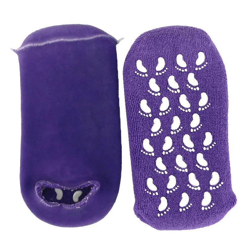 1Pair Multi Colored Essential Oil Moisturizing Socks Gloves For Dry Cracked