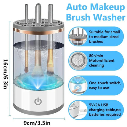 3 In 1 USB Plug Portable Electric Makeup Brush Cleaner with Rubber Makeup Machine