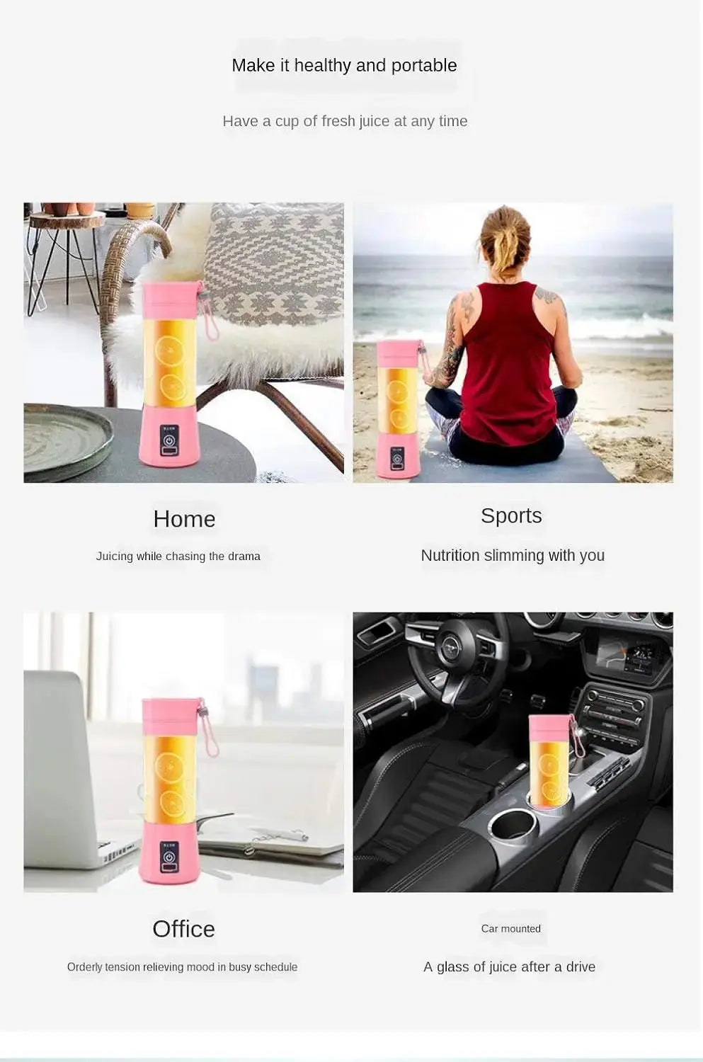 Mini Electric Juicer USB Charging Smoothie Milkshake Maker Hommart
