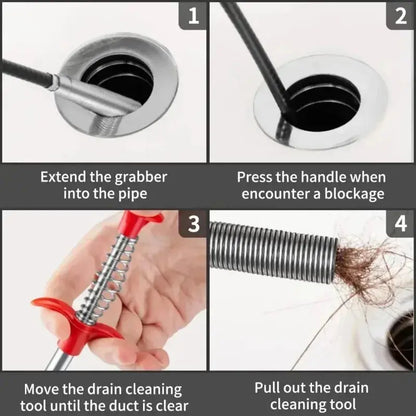 Flexible Spring Drain Unblocker for Sink Tub Kitchen KitchenBending Sink Tool Hommart
