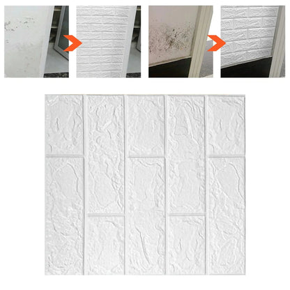 3D Wallpaper Self Adhesive Waterproof Cuttable Odorless Faux Brick Wall Panel Hommart