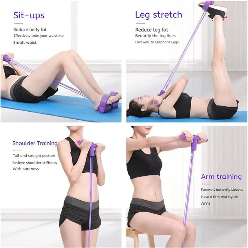 Resistance Band Multi Function Tension Rope Fitness Bands 6 Tube Elastic Yoga Pedal Puller For Sports Exercises Hommart