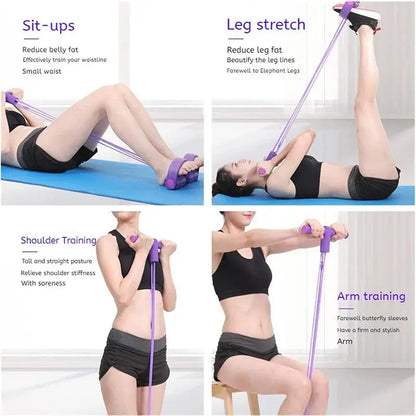 Resistance Band Multi Function Tension Rope Fitness Bands 6 Tube Elastic Yoga Pedal Puller For Sports Exercises Hommart
