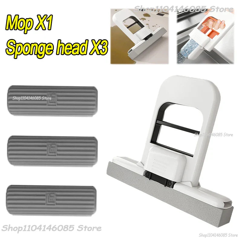 Mini Sponge Mop Hand-free Wash Mops Mini Portable Super Absorbent Mop