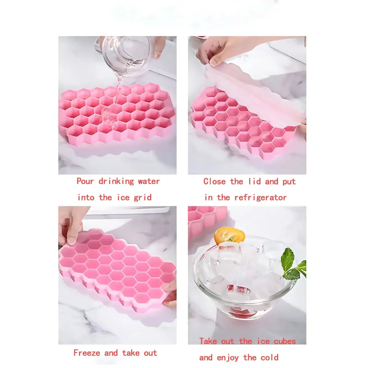 37 compartments honeycomb ice room mold jelly ice cube Hommart
