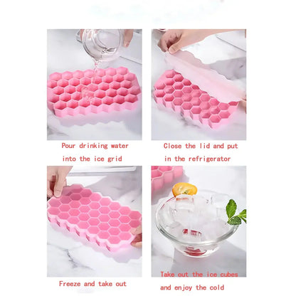 37 compartments honeycomb ice room mold jelly ice cube Hommart