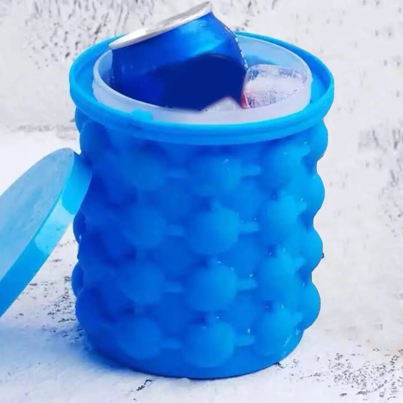 Silicone Ice Cube Genie Bucket – Easy Press Ice Maker with Storage Container Hommart