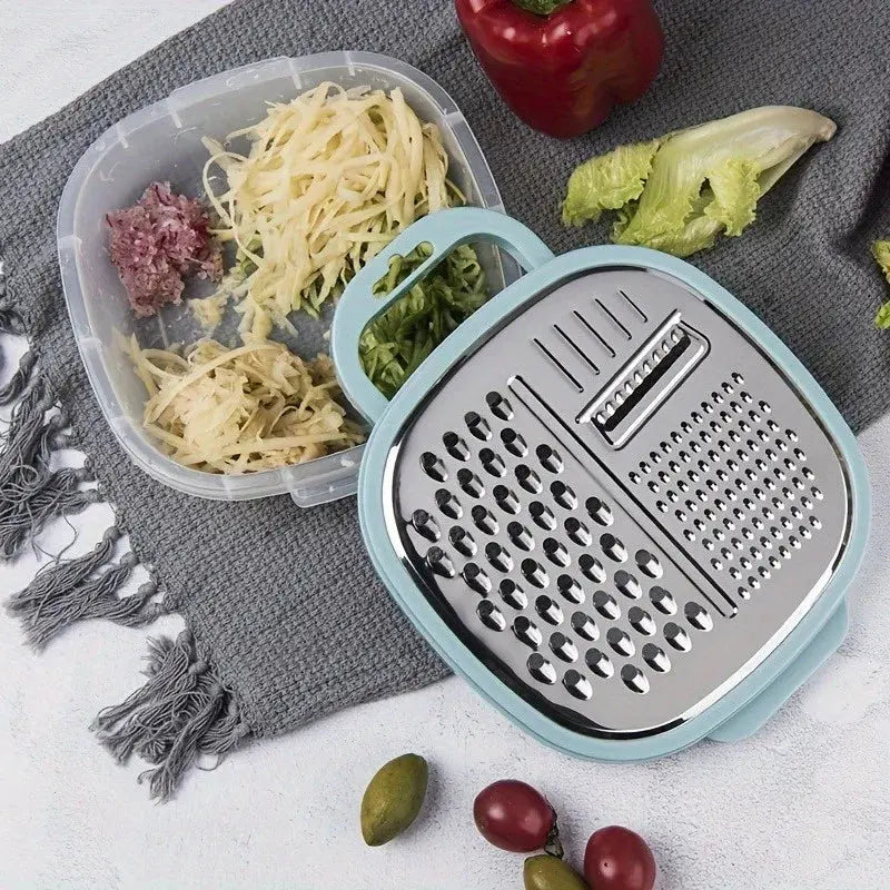 4-In-1 Multi Vegetable Grater with Case & Plastic Cover | Kitchen Slicer & Cheese Grater Tool Hommart