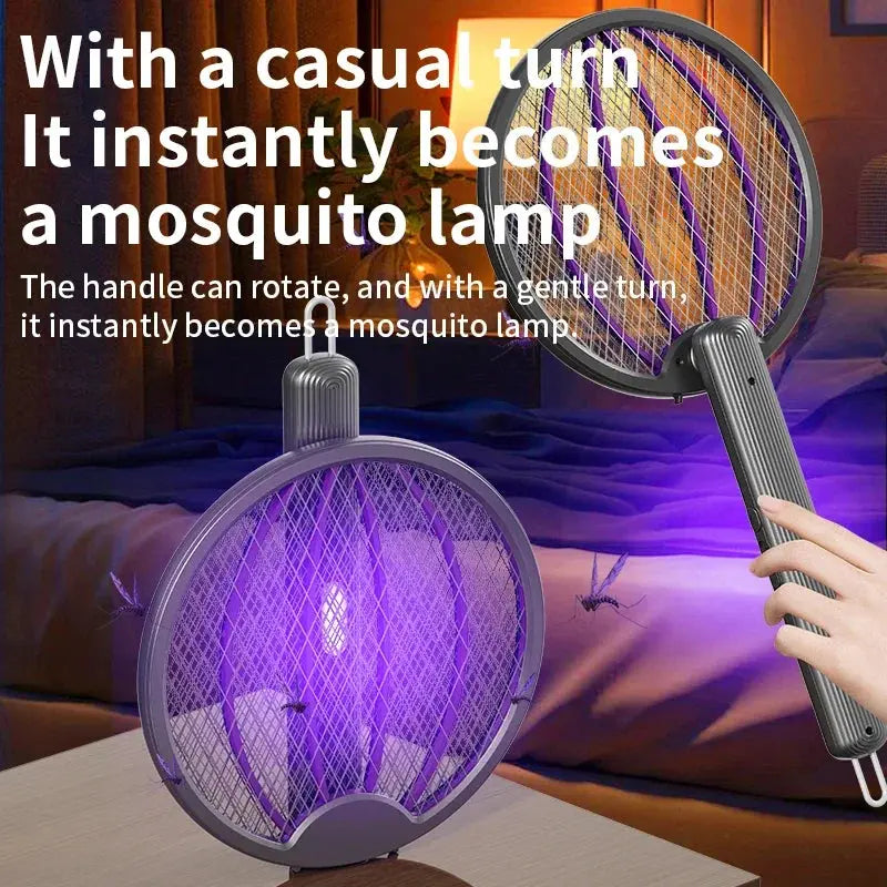 3-in-1 Foldable Electric Mosquito Swatter Electric Mosquito Killer Rechargeable Wall-Mounted Hommart