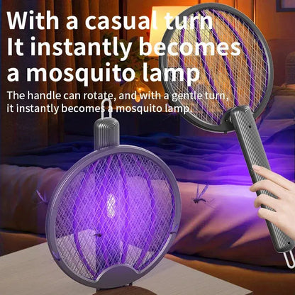 3-in-1 Foldable Electric Mosquito Swatter Electric Mosquito Killer Rechargeable Wall-Mounted Hommart