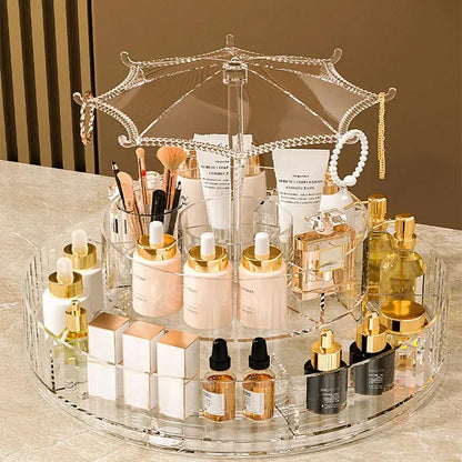 New Transparent Makeup Organizers with 360 Degree Rotation Storage Shelf Homemart