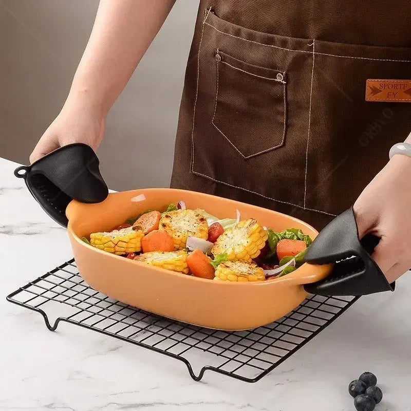 2PCS Oven Mitts Silicone Oven Glove Heat Resistant Pinch Mitts Anti Scalding Non Slip Gloves Hommart