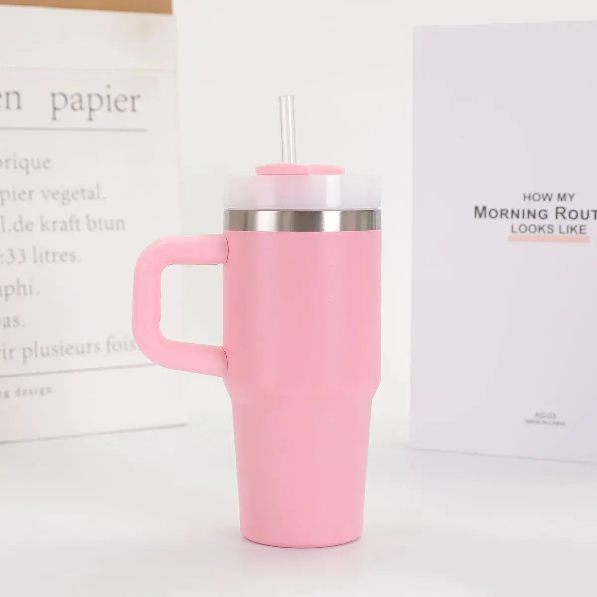 Car Mug with Handle Double-layer Vacuum Coffee Cup Portable Sport Water Bottle Hommart