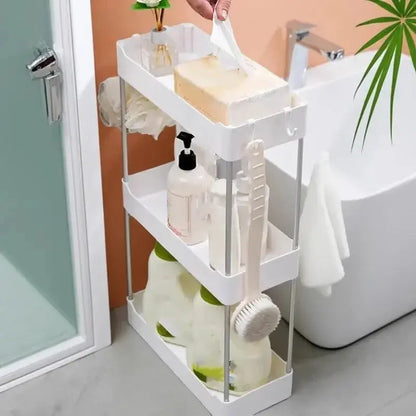 Space Saving Bathroom Storage Rack Multilayer Organizer for Toilet Vanity Cosmetics Standing Shelf with Easy Assembly Hommart