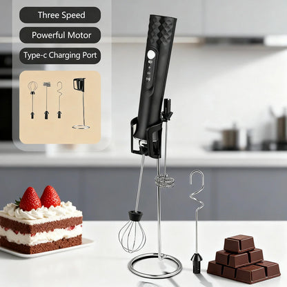 Milk Frother Wand Coffee Frother Handheld Foam Maker For Latte Rechargeable Electric Milk