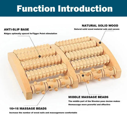 Wooden Foot Roller Wood Care Massage Reflexology Muscle Relax Relief Massager Hommart