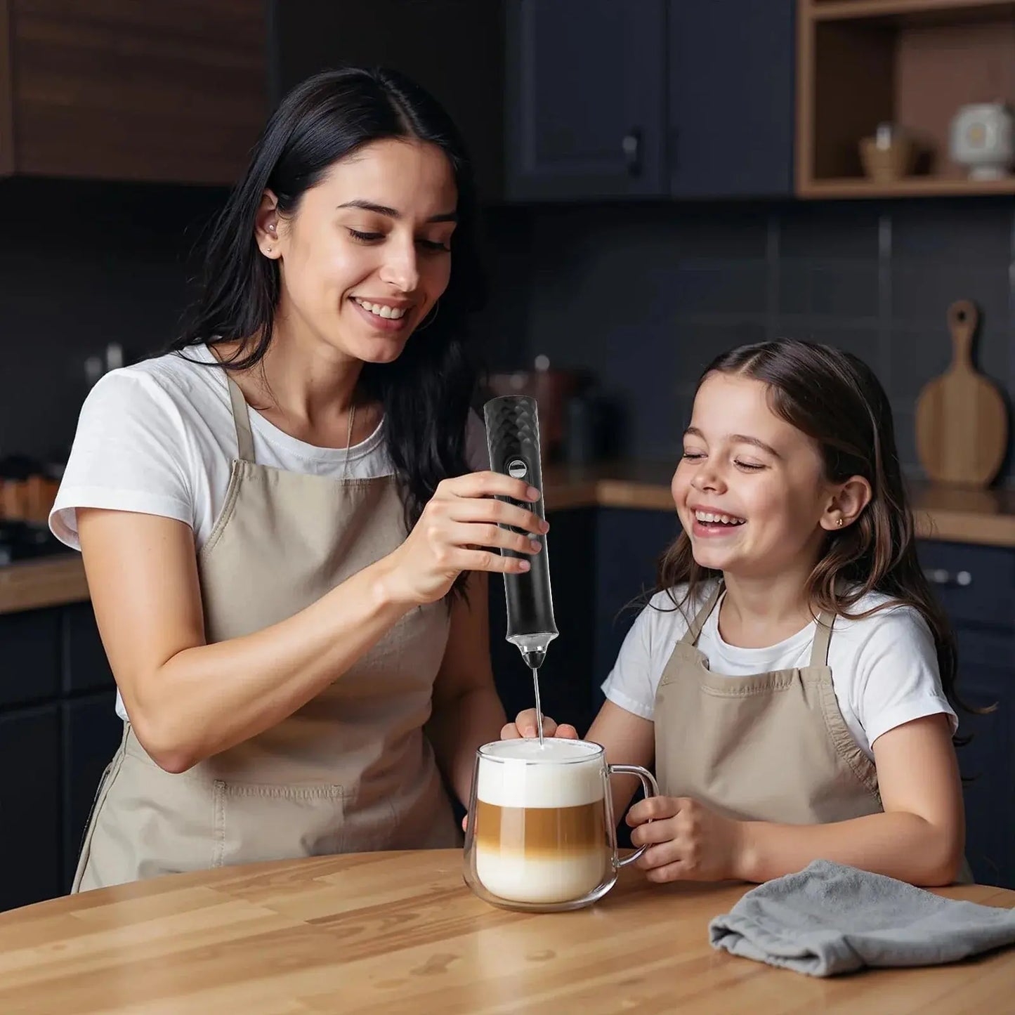 Milk Frother Wand Coffee Frother Handheld Foam Maker For Latte Rechargeable Electric Milk Hommart