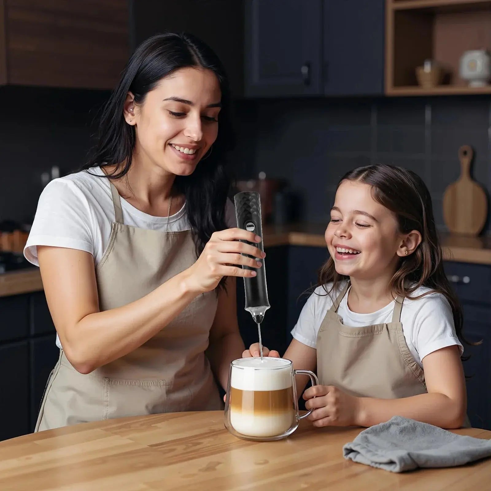 Milk Frother Wand Coffee Frother Handheld Foam Maker For Latte Rechargeable Electric Milk Hommart