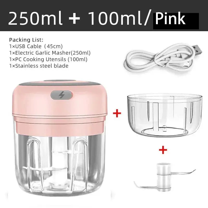 Electric Mini Garlic Chopper, 250ML Food Chopper Garlic Mincer USB, Hommart