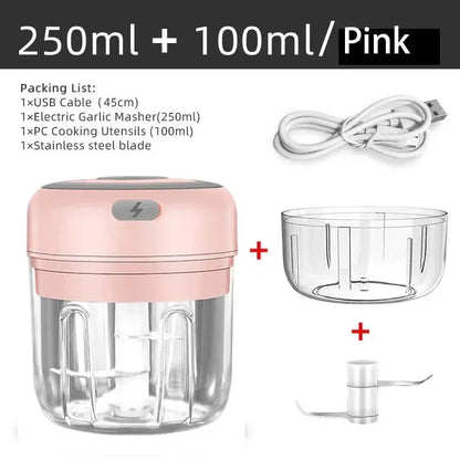 Electric Mini Garlic Chopper, 250ML Food Chopper Garlic Mincer USB, Hommart