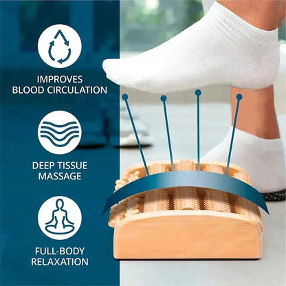 Wooden Foot Roller Wood Care Massage Reflexology Muscle Relax Relief Massager Hommart