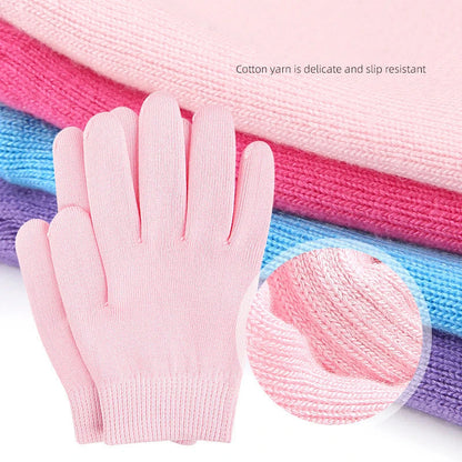 1Pair Multi Colored Essential Oil Moisturizing Socks Gloves For Dry Cracked