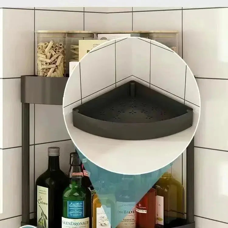 Bathroom Corner Storage Rack Triangle Plastic Stand Three Layers Floor-Mounted Toilet Organizer Hommart