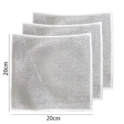 10 Pcs Magic Cleaning Cloth Double-sided Metal Steel Wire Rags Hommart