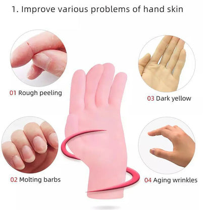 Reusable Moisturizing Silicone Gloves Gel Cracked Hand Care SPA Glove Waterproof