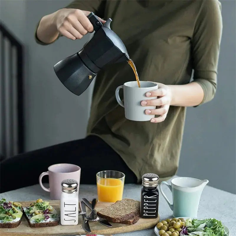 2pc Salt and Pepper and Condiment Storage Container Shakers Set Hommart