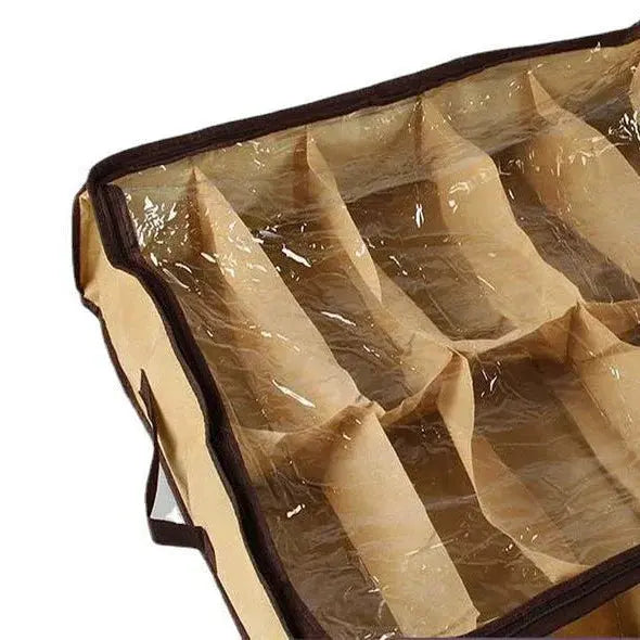 12-Grid Transparent Shoe Organizer Hommart