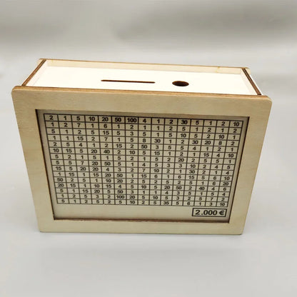 Euro Money Box Piggy Bank Wood Money Bank Reusable Money Box