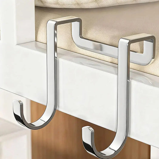 Stainless steel bedside cabinet door hook, student dormitory double hook, S-shaped hook, bathroom hanging clothes Hommart