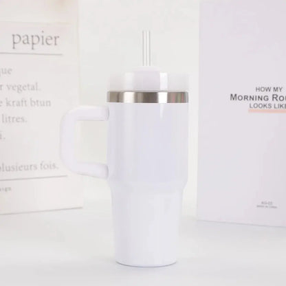 Car Mug with Handle Double-layer Vacuum Coffee Cup Portable Sport Water Bottle Hommart