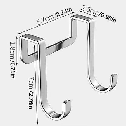 Stainless steel bedside cabinet door hook, student dormitory double hook, S-shaped hook, bathroom hanging clothes Hommart
