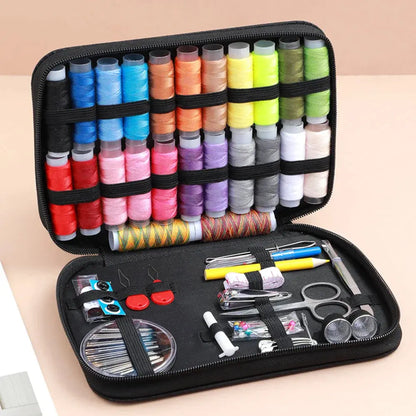 Sewing Kit Complete Set with Threads Needles Scissors Tape Measure Buttons and More Hommart