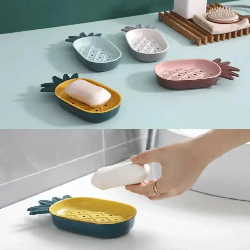 Creative Pineapple Shape Drain Soap Box Soap Storage Box Easy Clean Soap Dishes Holder Hommart