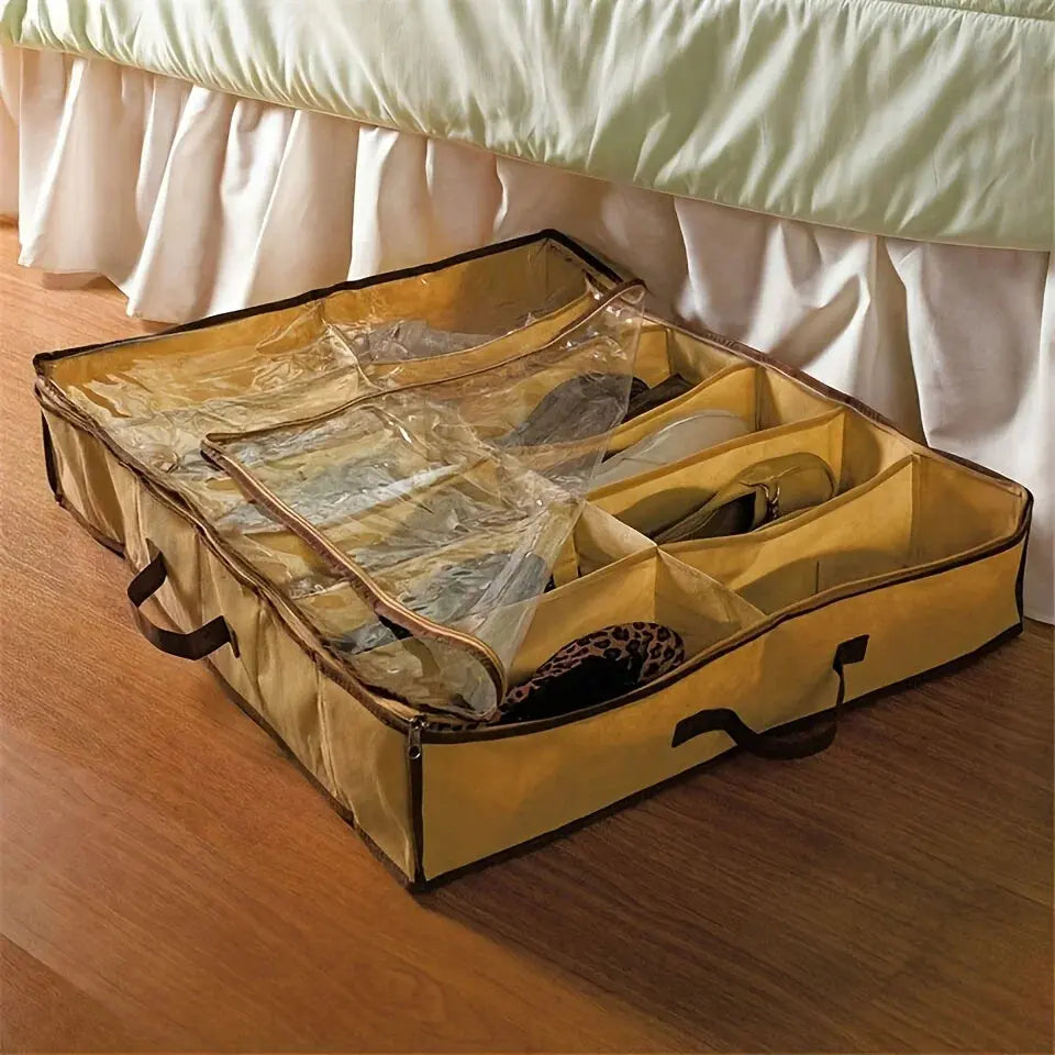 12-Grid Transparent Shoe Organizer Hommart