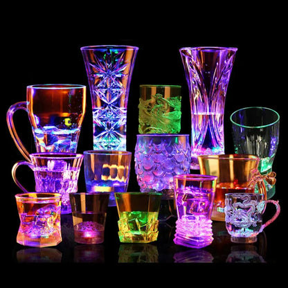 New LED Automatic Glowing Cup Flashing Cup Water Beverage Drinking Glass Party Decorative Supplies Hommart