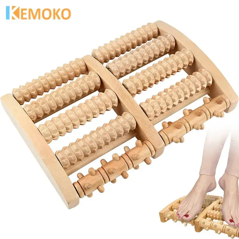 Wooden Foot Roller Wood Care Massage Reflexology Muscle Relax Relief Massager Hommart