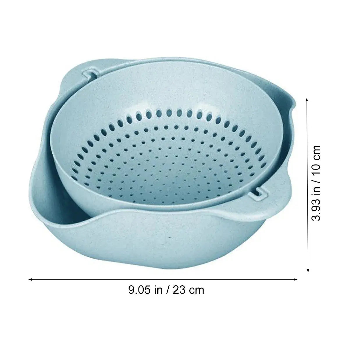 1Pcs Eco-Friendly Wheat Straw Double-Layer Colander Drain Basket Hommart