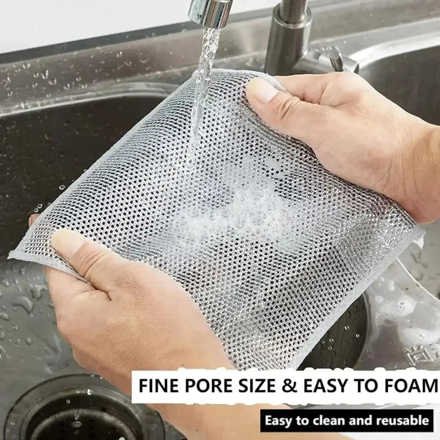 10 Pcs Magic Cleaning Cloth Double-sided Metal Steel Wire Rags Hommart