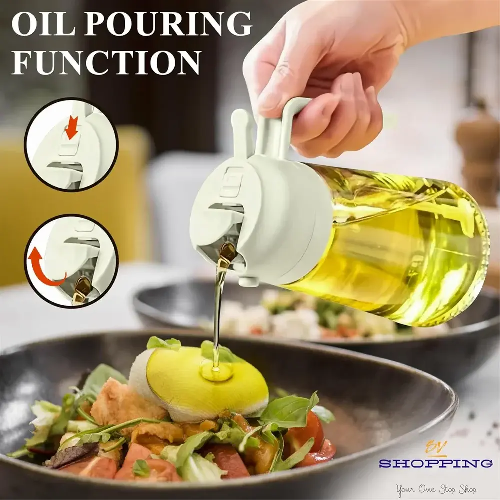2 in 1 Oil Dispenser-Oil Sprayer,Oil Sprayer for Cooking,Food-grade 470ML Hommart