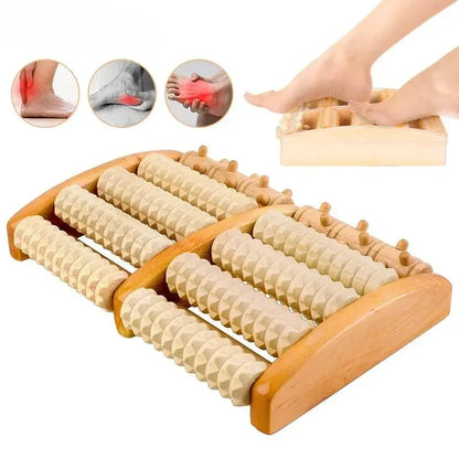 Wooden Foot Roller Wood Care Massage Reflexology Muscle Relax Relief Massager Hommart