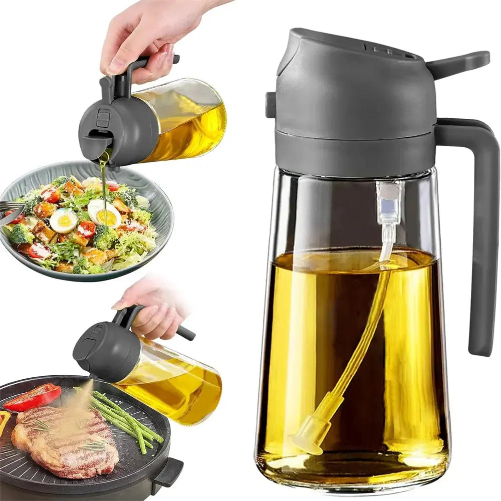 2 in 1 Oil Dispenser-Oil Sprayer,Oil Sprayer for Cooking,Food-grade 470ML Hommart